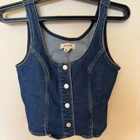 Madewell Jean Buttondown Tank Top - Picture 1 of 2